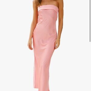 Elegant Pink Strapless Dress